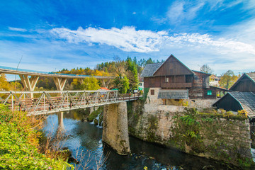 Croatia, Rastoke, village near Slunj in Croatia, old water mills on waterfalls of Korana river, beautiful countryside landscape 