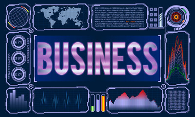 Futuristic User Interface With the Word Business