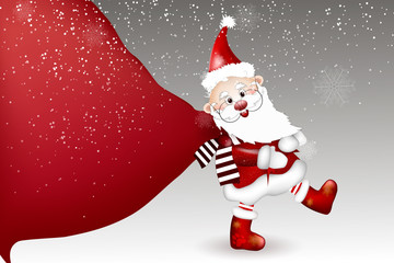  Cartoon of Santa Claus on a White background. 