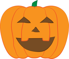2018 Halloween Celebration- Vector pumpkin with happy look.