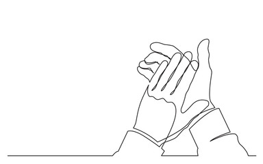 continuous line drawing of hands applauding