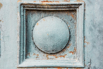 Fragment of an old wooden door. Background for a design of a saturated blue color