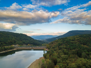 Aerial view of the Maroño reservoir, Basque country