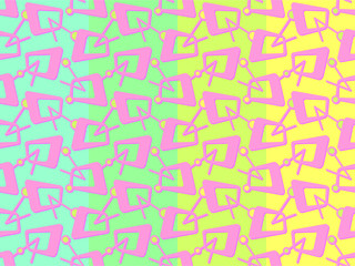 Abstract colorful seamless pattern set. Bright geometric colors in pink, blue, green and yellow colors