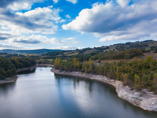 Aerial view of the Maroño reservoir, Basque country