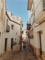 Street in old village Sitges Barcelona