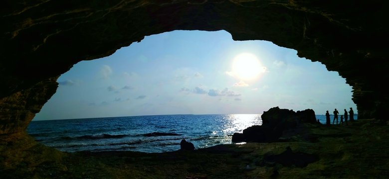 landscape with cave and sea