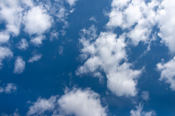 blue sky background with tiny clouds. panorama