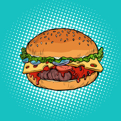 Burger, fast food restaurant
