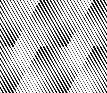 Vector seamless texture. Modern geometric background. Monochrome repeating pattern with oblique stripes.