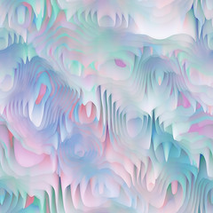Fototapeta na wymiar 3d abstract seamless pattern. Organic gradient surreal background. Fluid shapes.