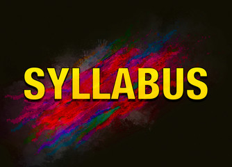 Syllabus colorful paint abstract background