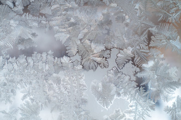 Frosted winter window