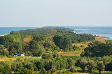 Hel Peninsula and the Baltic Sea, view from the top of the tower in Wladyslawowo. Poland