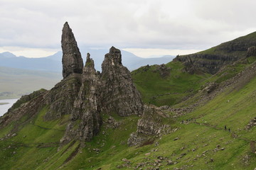 rock formation of Old man of Storr on the island of Skye in Scotland in United Kingdom © rihas