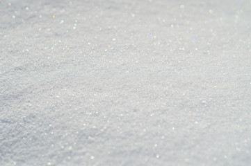 Brilliant surface of snow in winter
