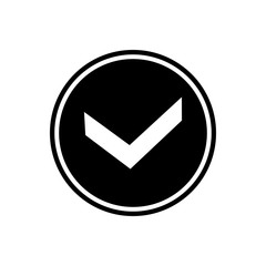 Tick round glyph icon, user interface icon