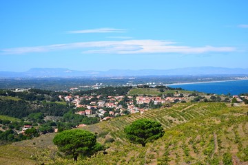 Beautiful landscape from the height of the city and the sea.