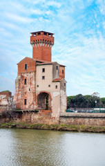 Cittadella fortress on the Arno River Pisa, Italy.