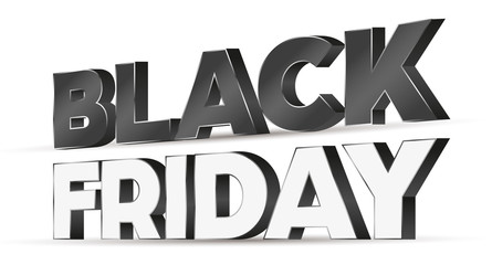 Black Friday black and white 3D