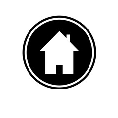 Home round glyph icon, user interface icon
