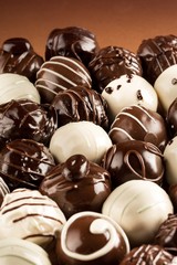 Assorted Dark, Milk and White Chocolate Candies / Pralines
