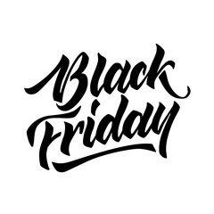 Vector black friday lettering hand drawn ink brush