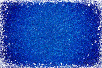 Blue Glitter Background with a White Border