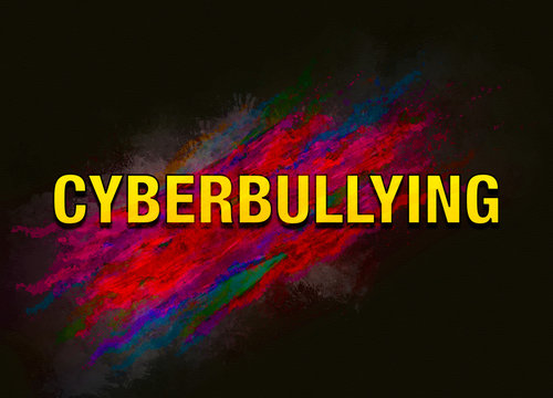Cyberbullying colorful paint abstract background