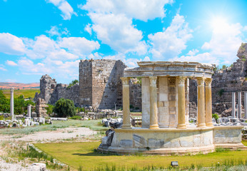 Ruins of ancient city in Side