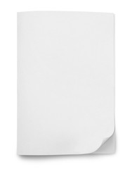 Fototapeta premium Blank folded card isolated on white