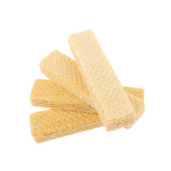 Assortment of different wafers, isolated on white