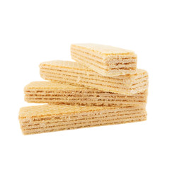 Assortment of different wafers, isolated on white