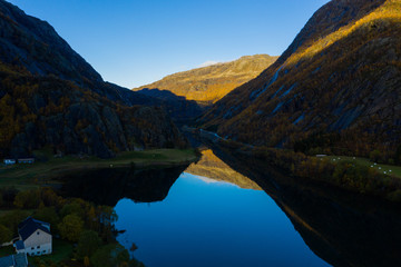 Valleys and lakes, mountain in Norway 