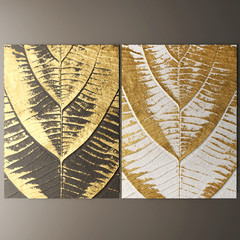 3D wall art, paintings with gold leaf