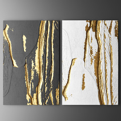 3D wall art, paintings with gold leaf