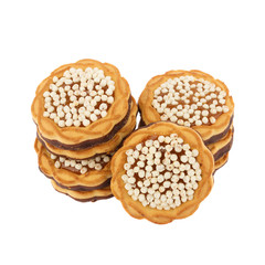 Assortment of different cookies, isolated on white