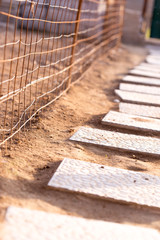 tile pavement in the yard