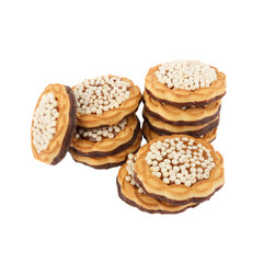 Assortment of different cookies, isolated on white