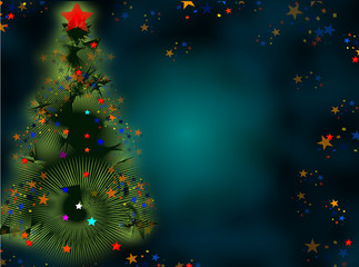 Naklejka na ściany i meble Christmas theme, abstract background, greeting card,stylized christmas trees