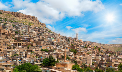 Mardin old town with bright blue sky - Mardin, Turkey
