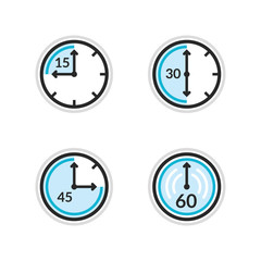 Clock vector icons. Time countdown vector set. Set of timers