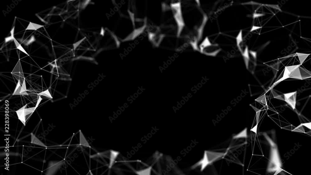 Poster ellipsoid transforming frame. depth of field. abstract technology background. place for text. seamle