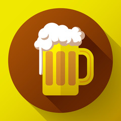 Irish ginger beer St. Patricks day symbol vector icon. Vector beer glass cup icon. White flat beer icon. Oktoberfest logo