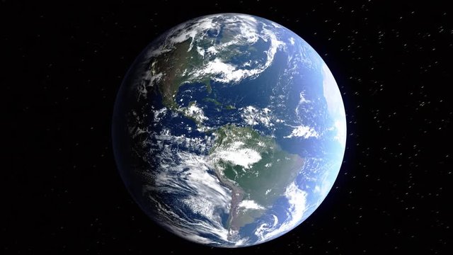 Realistic 3d animated earth showing the borders of the country Switzerland and the capital Bern in 4K resolution