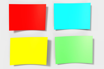 Fototapeta premium Empty paper sheets on a grey surface. 3D rendering