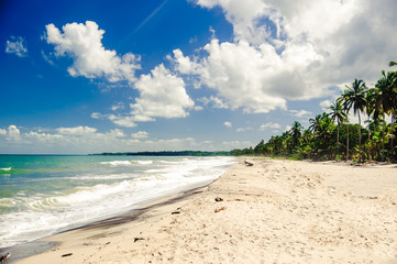 view on remote beach by Tayrona national park
