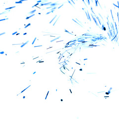 blue background defocused round sparks on a white background