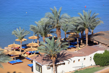 Fototapeta na wymiar Red Sea coastline in Sharm El Sheikh, Egypt, Sinai