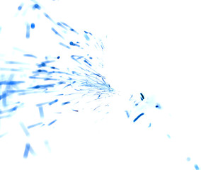 blue background defocused round sparks on a white background